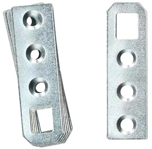 KOTARBAU Schrankaufhänger 50 x 15 x 1,0 mm Ver.Formen Schrankaufhängung Möbelaufhänger Bettbeschlag Verzinkt Möbelaufhängung Silber Flachverbinder (25)