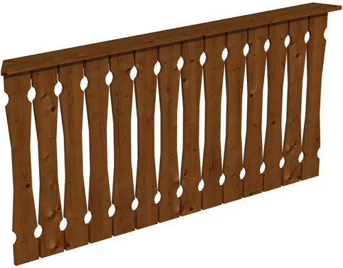 Skanholz Brüstungsgeländer Balkonschalung 180 cm - Zubehör für Gartenhäuser, robustes Holzgeländer in Nussbaumfarbe, ideal für Sicherheit und Stil auf Ihrem Balkon oder Ihrer Terrasse.