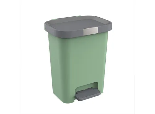 Engelland Mülleimer 25 L mit Soft-Close und Pedal - Treteimer in Salbeigrün - Praktischer 25 L Treteimer mit Soft-Close-Mechanismus und abschließbarem Deckel. Rutschfeste Füße sorgen für Stabilität. Ideal für eine saubere Abfallentsorgung in jedem Raum.