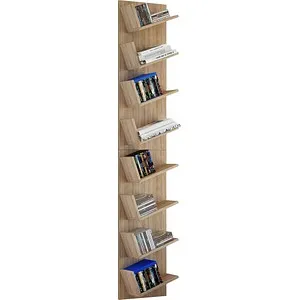 VCM my home Bücherregal Lansi Maxi in Sonoma-Eiche - Büroregale mit 8 Fächern für optimalen Stauraum, robust und pflegeleicht dank Melaminharzbeschichtung, ideal für Ordner und Geschäftspapiere.