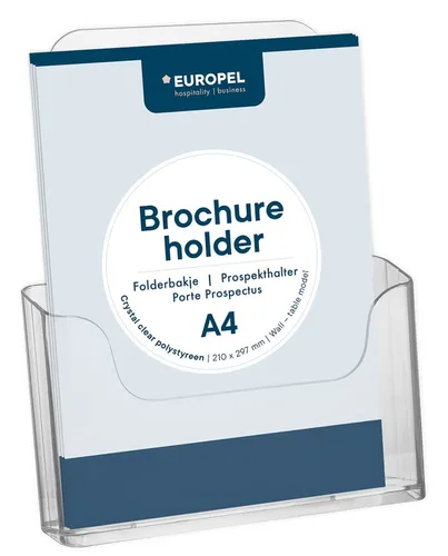 Produktbild EUROPEL Tisch-Prospekthalter A4 hoch 1 Fach glasklar