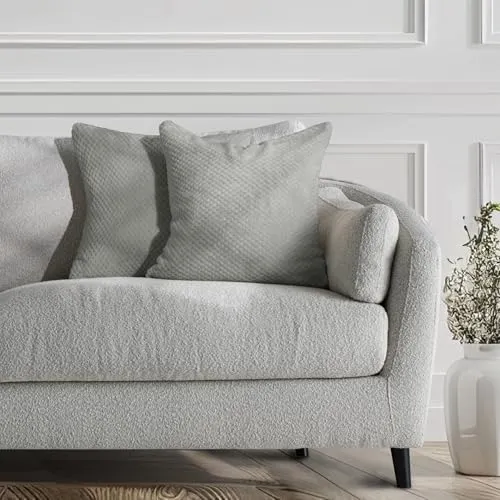 DecoKing 57490 2tlg 2 Kissenbezüge 45x45 cm Mikrofaser Reißverschluss Fleece Kissenhüllen Stahl Silber grau Henry