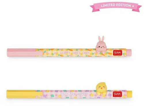 Legami Gelschreiber HOPPY EASTER Set mit 2 Gelstiften in lila von Legami