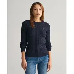 Gant Damen Stretch Cotton Cable C-Neck Pullover von GANT