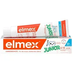 Elmex Junior Zahnpasta - Zahnpflegeartikel für Kinder von 6 bis 12 Jahren, bietet effektiven Kariesschutz durch speziellen Fluoridgehalt und sorgt für gesunde, bleibende Zähne.