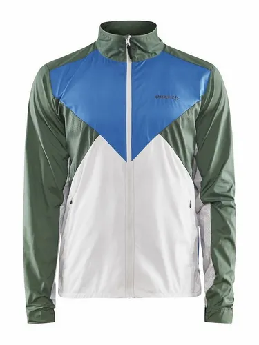 Craft ADV Essence Wind Jacket Men moss-fluid (687379) XXL - Die Craft ADV Essence Wind Jacket für Herren bietet optimalen Schutz vor Wind und Wetter beim Laufen und Training. Mit leichtem, recyceltem Material und perforierten Bereichen für verbesserte Belüftung ist sie ideal für aktive Freizeitgestaltung.