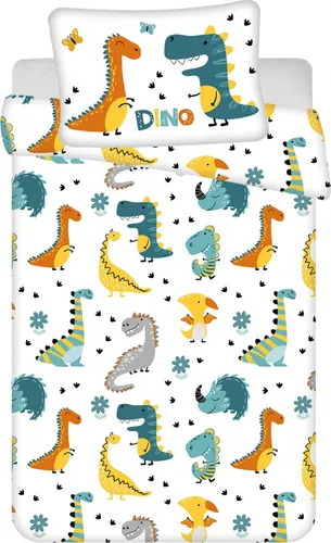 Jerry Fabrics Dino World Baby Bettwäsche-Set 100 x 135 cm