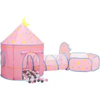 vidaXL Spielzelt mit 250 Bällen in Rosa - Spielzelt mit Bällen, 3-in-1 Design aus Zelt, Bällebad und Spieltunnel für endlosen Spielspaß und Kreativität. Strapazierfähiges, wasserfestes Polyester sorgt für Langlebigkeit und einfache Reinigung.