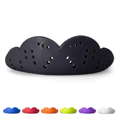 SISU Erwachsene Nextgen Max Zahnschutz, schwarz (Charcoal Black) - Sportmundschutz mit verbesserter Perforation für optimalen Schutz, nur 2,4 mm dick für leichtes Atmen und Sprechen, ideal für Voll- und Semi-Kontaktsportarten.