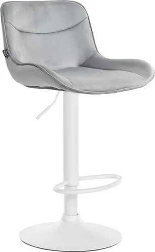 Deluke Barhocker Grau mit Samtbezug, 49x85x51 cm, ergonomisch und höhenverstellbar