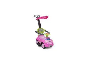 Moni Rutschauto Smile 3 in 1 - Multifunktionales Kinderfahrzeug in Rosa mit abnehmbarer Schubstange, Sonnendach und Sicherheitsbügel; ideal für Kinder von 2 bis 5 Jahren, max. Belastung 20 kg.