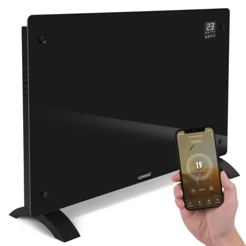 VONROC Luxury Konvektorheizung mit Glasfront 1000W/2000W von VONROC