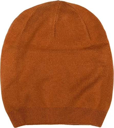 Produktbild styleBREAKER Unisex Feinstrick Beanie Mütze Einfarbig mit Rippbündchen, Doppellagige Winter Strickmütze warm 04024195, Farbe:Cognac