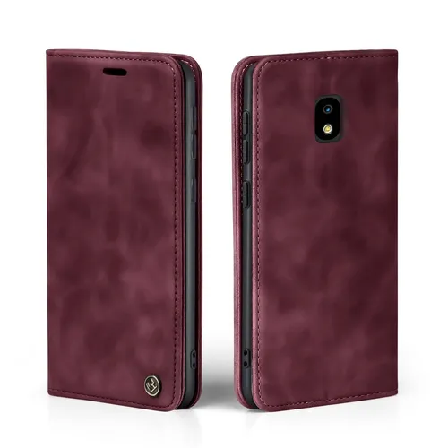 Handy Hülle für Samsung Galaxy J3 2017 Klapp Magnet Smartphone Cover Case Rot