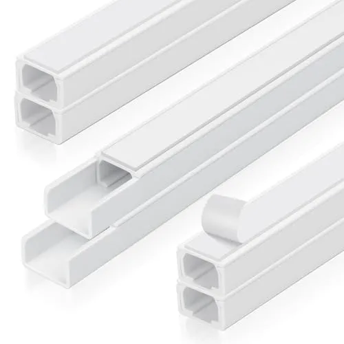 Cozary Kabelkanal Weiß Selbstklebend (400mmx15mmx10mm), 6 Stück Kabelkanäle Schaumklebeband Kabel Verstecken, Kabel Organizer für Montage an der Wand, Schreibtisch Kabelmanagement