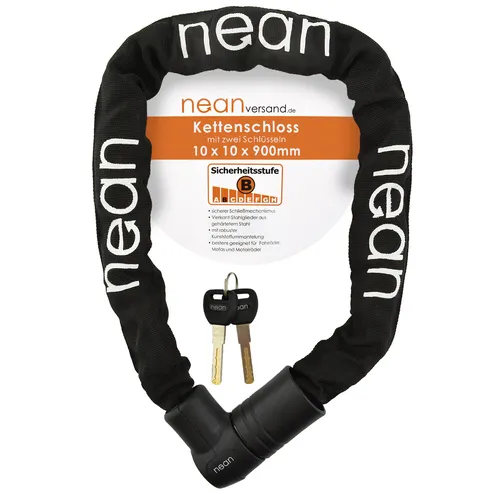 nean massives Vierkant Stahl Kettenschloss E-Bike zwei Schlüssel 10 x 10 x 900mm