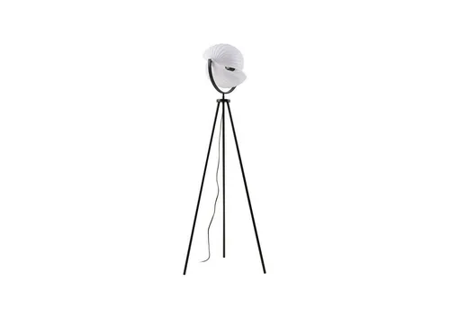 Lucande Stehlampe Helva - Moderne Standleuchte mit Trittschalter - Standleuchten aus Kunststoff und Eisen in elegantem Schwarz-Weiß, ausgestattet mit praktischem Trittschalter für bequemes Ein- und Ausschalten.