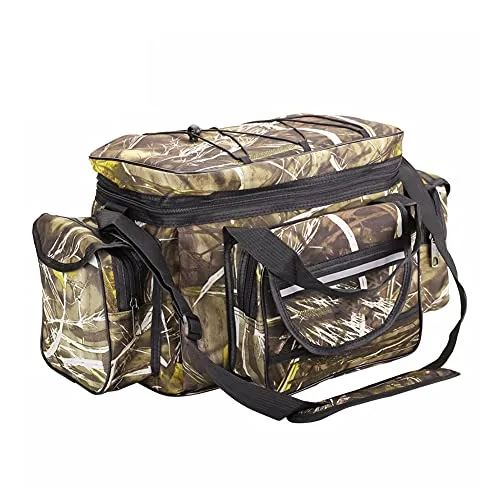 WMLBK Angelgerätetasche,wasserdichte Angeltasche Umhängetasche Tragbarer Groß Rucksack Angelbeutel,Aufbewahrungstasche für Outdoor-Angelausrüstung