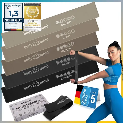 Fitnessband 5er Set; Farbe: Grau