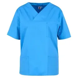 BEB Schlupfbluse beb Basic Kasack Unisex Kurzarm Türkis 34