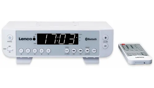 Lenco KCR-100 - Küchenradio mit Bluetooth, PLL FM Empfänger, 5 Senderspeicher und Timer, ideal als Unterbauradio für jeden Küchenstil