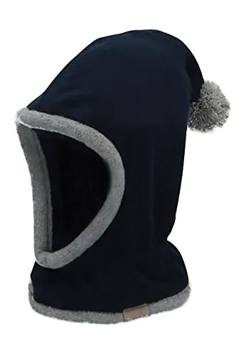 Sterntaler Unisex Baby Schalmütze mit Bommel Mütze, Marine, 47