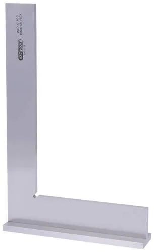 KS Tools 300.0316 Anschlagwinkel - Zimmermannswinkel nach DIN 875/0, ideal für präzise Arbeiten im Maschinenbau mit feinst geschliffenen Prüf- und Seitenflächen aus rostfreiem Stahl.