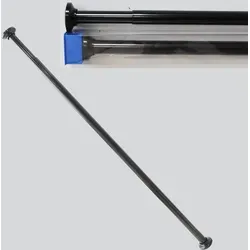 Ekershop Duschvorhangstange Alu Schwarz Duschstange 125 - 220 cm Teleskopstange Klemmstange, Ø 20 mm, ausziehbar, kürzbar, geklemmt, Aluminium, für Duschvorhang ohne Duschvorhangringe, Antirutsch Pet, ohne Bohren schwarz