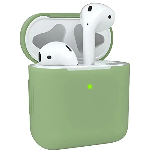 EAZY CASE - Schutzhülle für AirPods 1 & 2 Hülle Grün Silikon Case Stoßfest mit Deckel Schutz Antikratz Etui Cover rutschfeste Silikonhülle für Airpod Pro 1. / 2. Generation Silikoncase in Pastellgrün