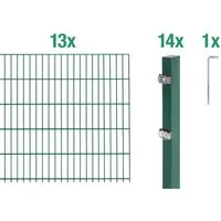 Alberts 26m Doppelstabmattenzaun-Set 6-5-6 grün Höhe 1,60m - Gartenzäune: Langlebiges Doppelstabmattenzaun-Set, wartungsfrei und einfach zu montieren - ideal für sicheren Gartenzaun.