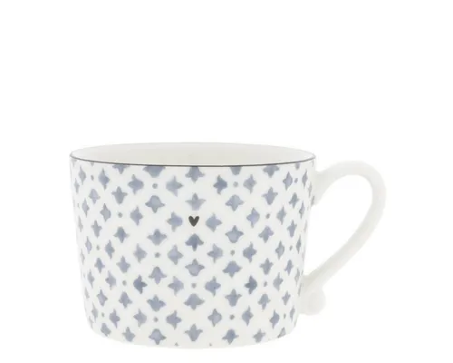 Bastion Collections Tasse Iris Blue, Keramik, Spülmaschinengeeignet, Weiß, Motiv: Blüten