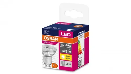 Żarówka LED VALUE PAR16 80 GU10 6,9W 575lm 3000K 830 36st. 3 LATA GWARANCJI 4058