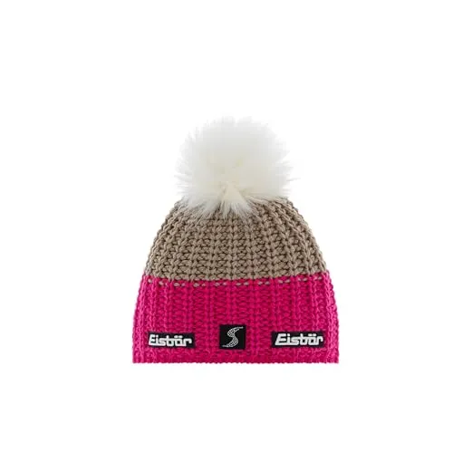 Eisbär Focus Lux Crystal Skipool Mütze Beanie für Damen - Stilvolle Strickmütze in Einheitsgröße mit weichem Fleecefutter für zusätzlichen Komfort. Ideal für kalte Herbst- und Wintertage, gefertigt in der EU.