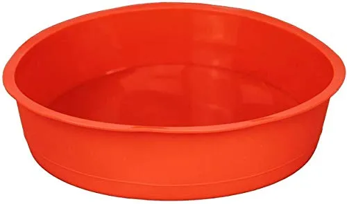 GMMH Silikonbackform Rund Durchmesser 26 cm, Silikon Form Kuchen Backform Kuchenform Brotbackform Obstbodenform (Rot)