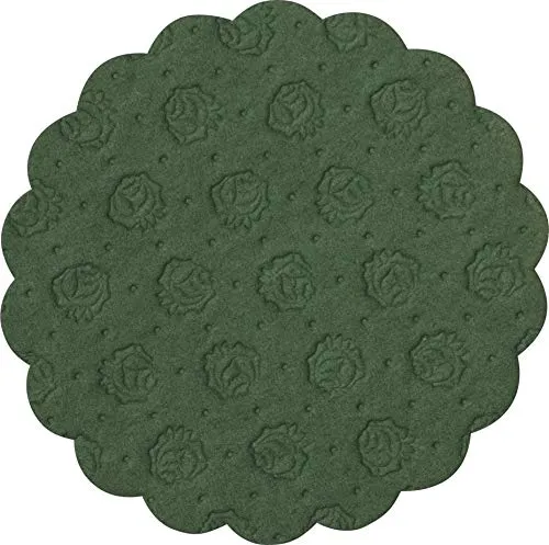 Demmler Tassendeckchen/Glasuntersetzer - filigranes Saugstoffpapier - rund - Rosenprägung - Farbe: Grün - 500 Stück - Made in Germany