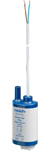 Tauchpumpe Power Jet plus 12 V - Leistungsstark und langlebig - Wasserpumpen für Trink- und Warmwasser, fördert bis zu 25 L/min bei 2,1 bar Druck, ideal für längere Leitungswege und mehrere Verbraucher, extrem langlebig und trockenlaufsicher.