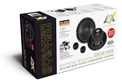 ESX DCS165 - 2-Wege Komponentensystem für FIAT Ducato & Co. - Car-HiFi-Lautsprecher mit 90 W Leistung, ideal für kraftvollen Sound und einfache Installation in verschiedenen Fahrzeugmodellen.