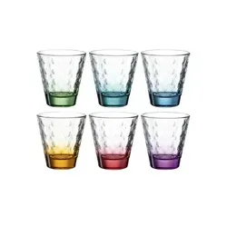 LEONARDO 6er-Gläserset Optic - Mehrfarbig - Entdecken Sie das LEONARDO 6er-Gläserset Optic in mehrfarbigen Designs. Diese robusten Gläser überzeugen durch ihre faszinierenden Lichtbrechungen und sind ideal für jeden Anlass. Maße: B: 8,5 cm, H: 9,8 cm.