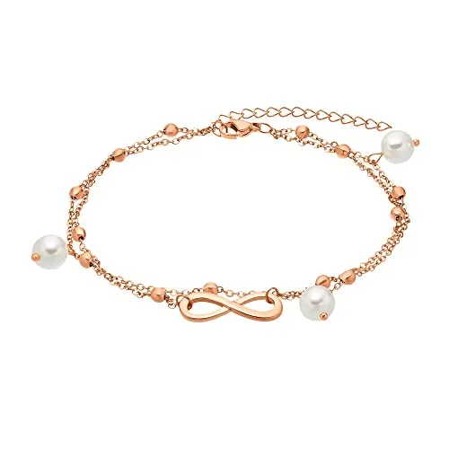 Heideman Fußkettchen Henrietta - Elegantes Damen Fußkettchen aus Edelstahl in Roségold - Fußkettchen für Damen, modernes Design, allergikerfreundlich, in edler Geschenkbox für besondere Anlässe.