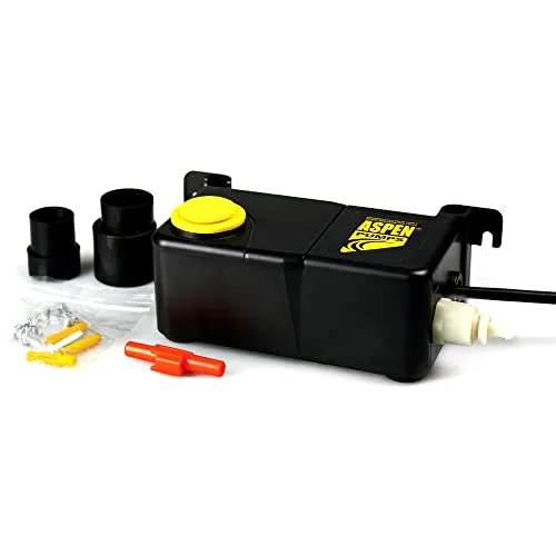 Mini TANK Kondensat-Ablaufpumpe für Klimaanlage – Aspen Pumps - Auffangwannen, leistungsstarke Pumpe mit 50 Litern pro Stunde für effizienten Kondensat-Ablauf, ideal für Klimaanlagen.