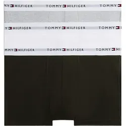 Tommy Hilfiger Herren Boxershorts Trunks Unterwäsche, Mehrfarbig (Grey Heather/Black/White), M - Retroshorts für Herren aus hochwertiger Bio-Baumwolle, perfekt für Alltag und Sport. Der elastische Taillenbund sorgt für hohen Tragekomfort und ein modernes Design.