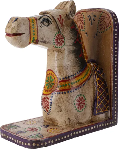 Buchstütze `Pferd` - weiß - 15*14*8 cm von Guru-Shop