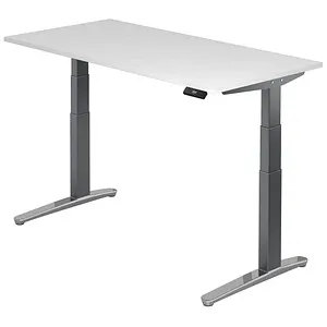 Elektromotorisch höhenverstellbarer Arbeitstisch 160x80 cm - Kinderschreibtische mit elektromotorischer Höhenverstellung, leise und ergonomisch für gesundes Arbeiten, ideal für alle Körpergrößen, Made in Germany.