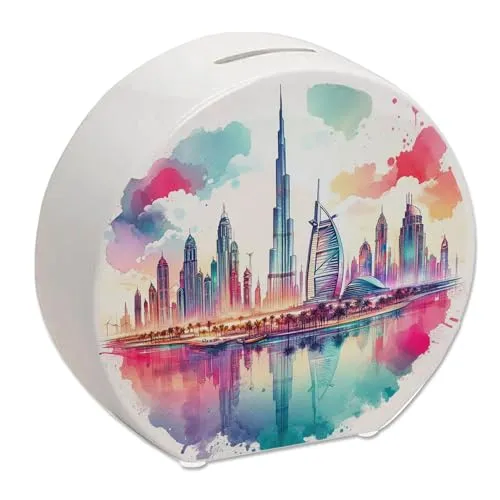 Dubai Spardose Dubai Spardose Orient Skyline Architektur Stadt der Wahrzeichen - Ideal für Liebhaber von Wolkenkratzern Naher Osten