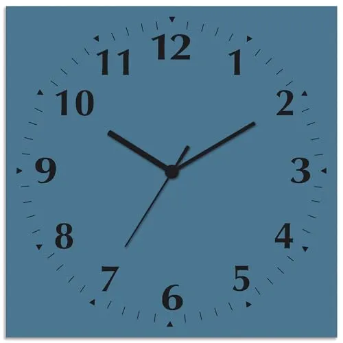 ARTLAND Wanddeko Wanduhr ohne Tickgeräusche Alu Funkuhr 30x30 cm Quadratisch Lautlos 12 Ziffern Farbig Schlichtes Design Grau S7KG