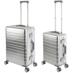 Travelhouse Trolleyset Oslo, 2-tlg, Aluminium Hartschale mit TSA Schloss - Koffer-Set aus robustem Aluminium, ideal für Reisen. Leicht, bruchsicher und mit TSA Zahlenschloss für maximale Sicherheit.