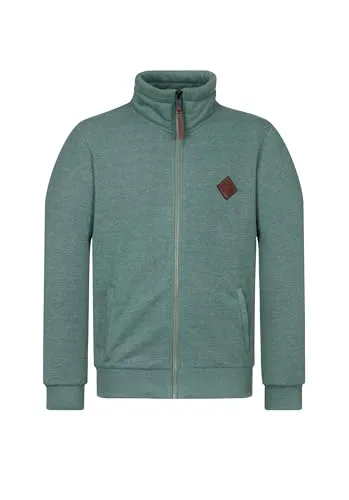 Naketano Ivic 20 - Pine Green Melange Herren Sweatjacke - Klassische Sweatjacke mit Rundhalsausschnitt aus weichem Baumwoll-Polyester-Mix für hohen Tragekomfort. Dezente Details und bequeme Passform machen sie ideal für Freizeit und Alltag. Pflegeleicht und strapazierfähig für den täglichen Einsatz.