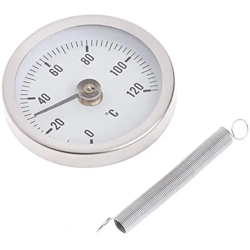 POFET Pipe Clip-On Dial Thermometer Monitor Panel Meter Temperatur Bimetall Temp Gauge & Feder 63mm Anlegethermometer Heizungsrohr, Rohrthermometer Temperaturanzeige, Temperaturanzeige