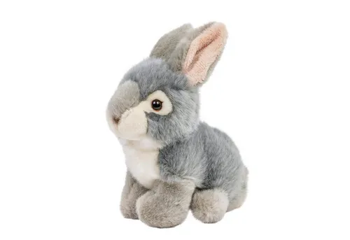 Teddys Rothenburg Kuscheltier Hase 16 cm grau/weiß Plüschhase Stofftier (Plüschtier, Stoffhase, Häschen)