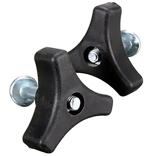 Universal-Rasenmähergriff, Flügelmutter und Schraube, Flügelmutter und Bolzen, Elektrogerät-Teil, Gartengeräte für Rasenmäher-Maschine (schwarz + silber, 2 Stück)